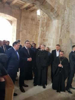 Vučić, Dodik i vladika Grigorije posjetili Saborni hram u Mostaru