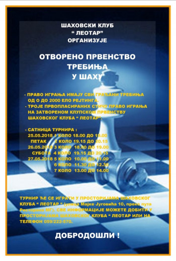 Najava: Otvoreno prvenstvo Trebinja u šahu