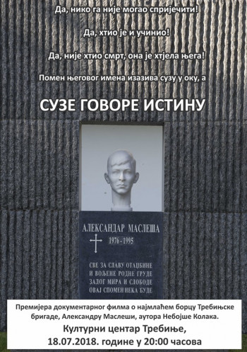 Најава: Документарни филм о Александру Маслеши
