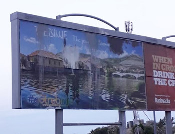 Ponovo uništen bilbord grada Trebinja u Dubrovniku