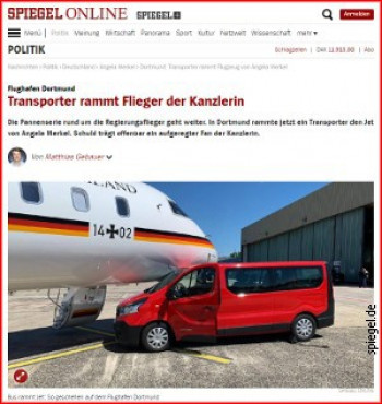 Sudar automobila i aviona Angele Merkel