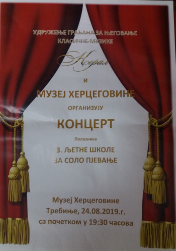 Muzej Hercegovine: Koncert polaznika Treće ljetnje škole za solo pjevanje