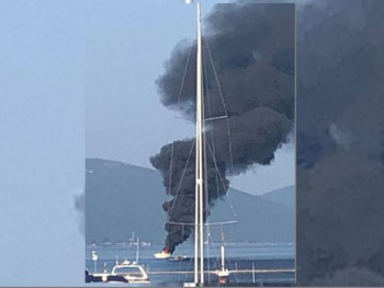 Tivat: Požar na jahti ispred Porto Montenegra