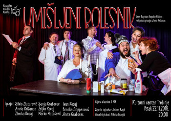 Pozorišna predstava 'Umišljeni bolesnik' večeras u Kulturnom centru