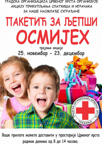 Crveni krst Trebinje: Počinje akcija 'Paketić za ljepši osmijeh'