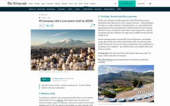 Britanski Telegraf -Trebinje na listi gradova koje morate posjetiti u ovoj godini