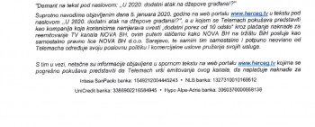 Демант:  Друштва Телемах д.о.о. Сарајево