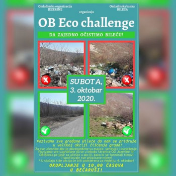 Позивају се грађани  Билеће на велику акцију чишћења- 'OB Eco challenge'!