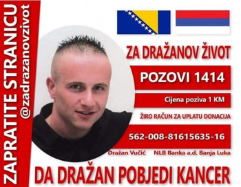 Da Dražan pobijedi kancer: Pozivom na broj 1414 pomozite mladiću iz Hercegovine