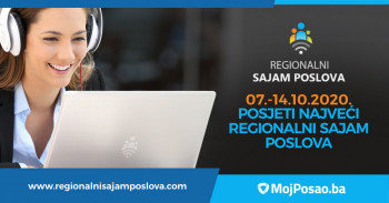 MojPosao.ba organizije Regionalni sajam poslova koji se  održava od 7. do 14. oktobra 