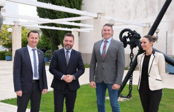 Ћурић,  Кошарац и  Вуковић у посјети луци Плоче