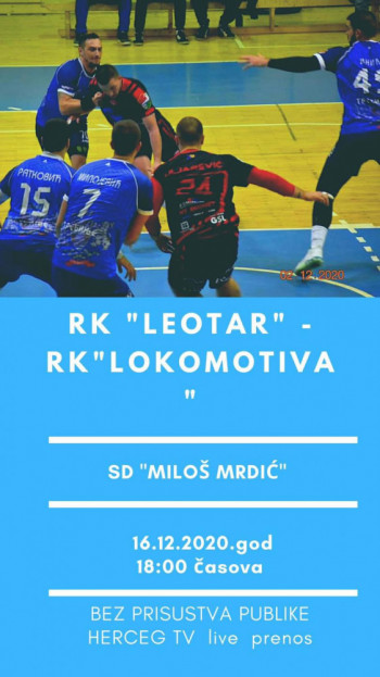 Najava utakmice između RK 'Leotar' i RK 'Lokomotiva' iz Brčkog