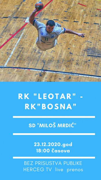 RK „Leotar“ protiv ekipe iz Visokog - Prenos na Herceg RTV