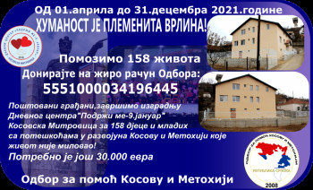 САКУПЉЕНО ОКО 15 000 ЕВРА, АКЦИЈА ПРОДУЖЕНА ДО КРАЈА ГОДИНЕ