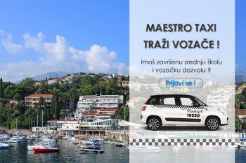 MAESTRO TAXI Herceg Novi traži vozače - Odlični uslovi rada!