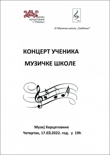 Najava: Koncert učenika osnovne i srednje Muzičke škole Trebinje
