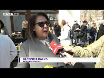 Актив жена СНСД-а у акцији подјеле садница грађанима Требиња