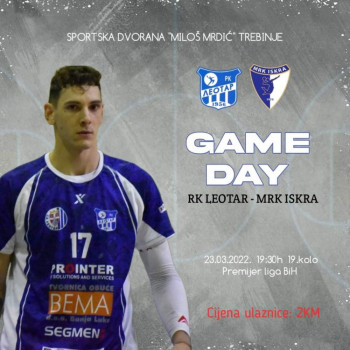 RK Leotar - RK Iskra - Dvorana ''Miloš Mrdić'' Trebinje - uživo prenos Herceg TV