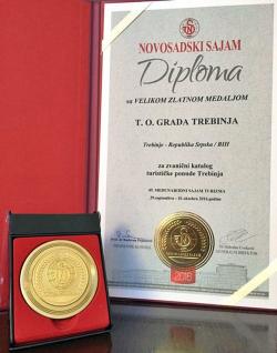 Zlatna medalja Turističkoj organizaciji Trebinja