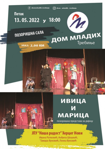 Представа ''Ивица и Марица'' данас у Дому младих