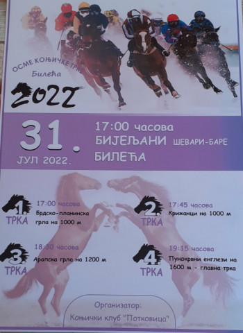 Билећа: Осме коњичке трке, 31.јул 2022.