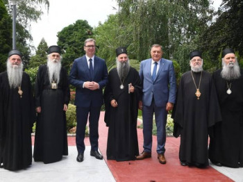 Vučić razgovarao sa Dodikom, Patrijarhom Porfirijem i članovima Sinoda