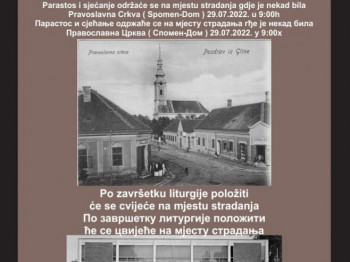 Sutra parastos žrtvama pokolja u Glini