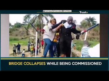 U Kongu se srušio tek izgrađeni most dok je sječena svečana vrpca (VIDEO)