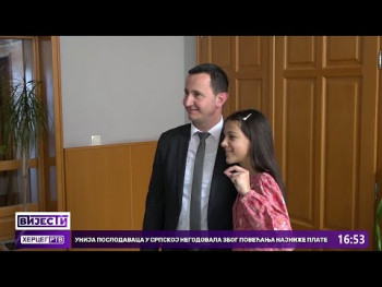Ćurić organizovao prijem za Pavlinu Radovanović iz Orahovca i učesnike Svetosavske akademije (VIDEO)