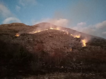 Požari usred zime, u Popovom polju gori nisko rastinje