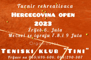 Od 7. do 9. jula teniski turnir na terenima u naselju Tini