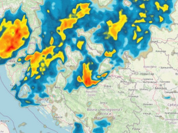 Mapa kretanja oluje; U Srpskoj pljuskovi i udari vjetra (VIDEO)