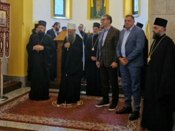 Dodik, Vučić i patrijarh Porfirije u manastiru Osovica o važnim nacionalnim pitanjima
