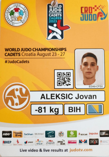 Džudista Jovan Aleksić nastupa na Svjetskom prvenstvu u Zagrebu