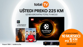 Nevjerovatna akcijska ponuda: Izaberite svoj Total TV paket za samo 1 KM mjesečno u prvih deset mjeseci i uštedite više od 225 KM!