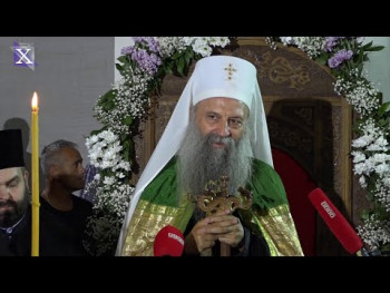 Doček patrijarha Porfirija u Sabornoj crkvi u Mostaru (VIDEO)