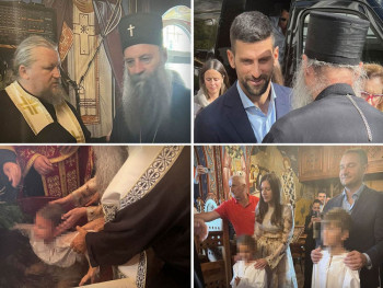 Patrijarh Porfirije krstio Đokovićevu djecu na Ostrogu