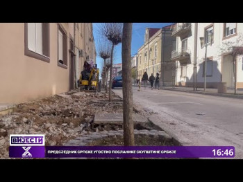 Radovi na uređenju trotoara u užem centru Trebinja (VIDEO) 