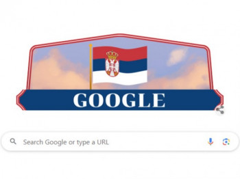 Gugl u bojama srpske zastave