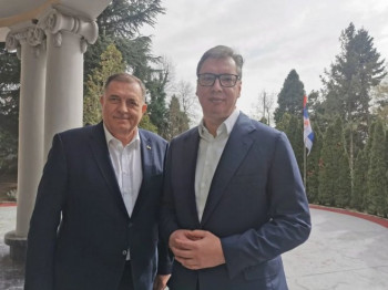 Dodik sa Vučićem: Pripreme za veliki Vaskršnji sabor teku odlično