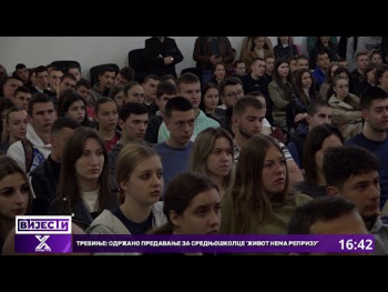 Trebinje: Održano predavanje za srednjoškolce 'Život nema reprizu' (video)