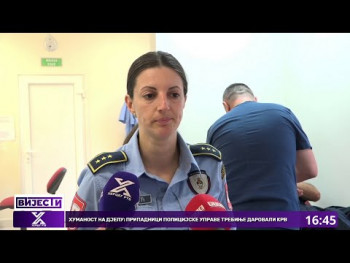 Humanost na djelu:Pripadnici Policijske Uprave Trebinje darovali krv (Video)
