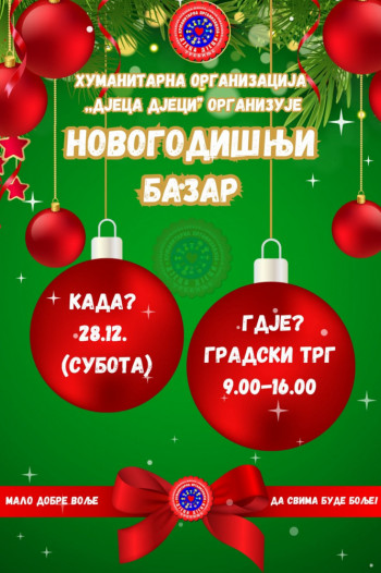 Novogodišnji humanitari bazar u subotu u Dučićevoj ulici