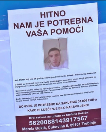 Trebinjcu Stefanu Đukiću potrebna pomoć humanih ljudi