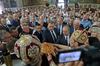 Dodik stigao u Trebinje na proslavu krsne slave Vojske Republike Srpske i Trećeg pješadijskog Republika Srpska puka