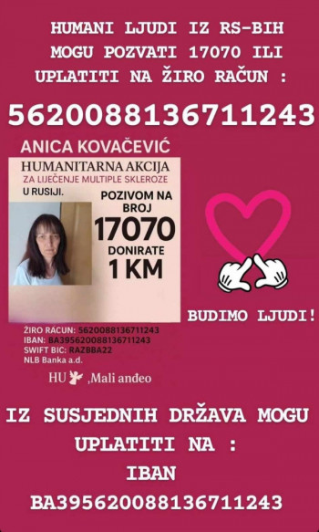 Za liječenje Anice Kovačević potrebno još 32.505 evra