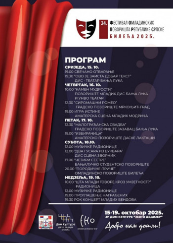 Festival omladinskih pozorišta Republike Srpske u Bileći