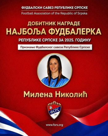 Требињка Милена Николић најбоља фудбалерка Републике Српске